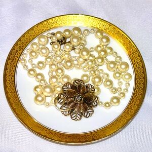 Antique GDA Limoges Gold Edged Saucer, Repurposed As Trinket Dish/Vanity Tray